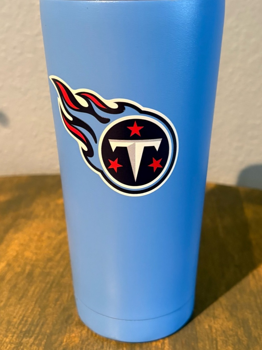 Light Blue Stainless Steel Travel Tumbler with Team Logo